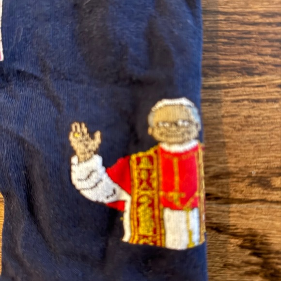 NWT  Sock Religious Pope Leo XIV adult socks in the navy blue color - Picture 3 of 6